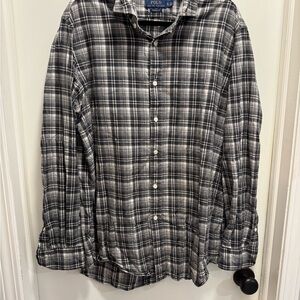 Ralph Lauren Polo Grey Plaid Flannel